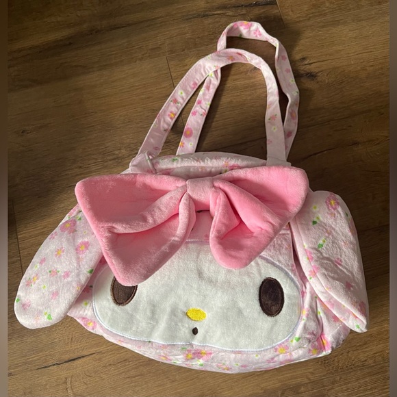 Brand New-MY MELODYPink Floral Clothe Tote Bag - Picture 5 of 16